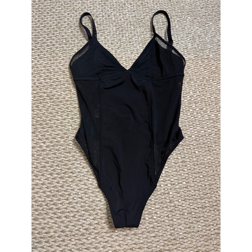 Parade Mesh Panel Bodysuit Black Recycled Nylon XS PR166T sexy flirty Whimsigoth